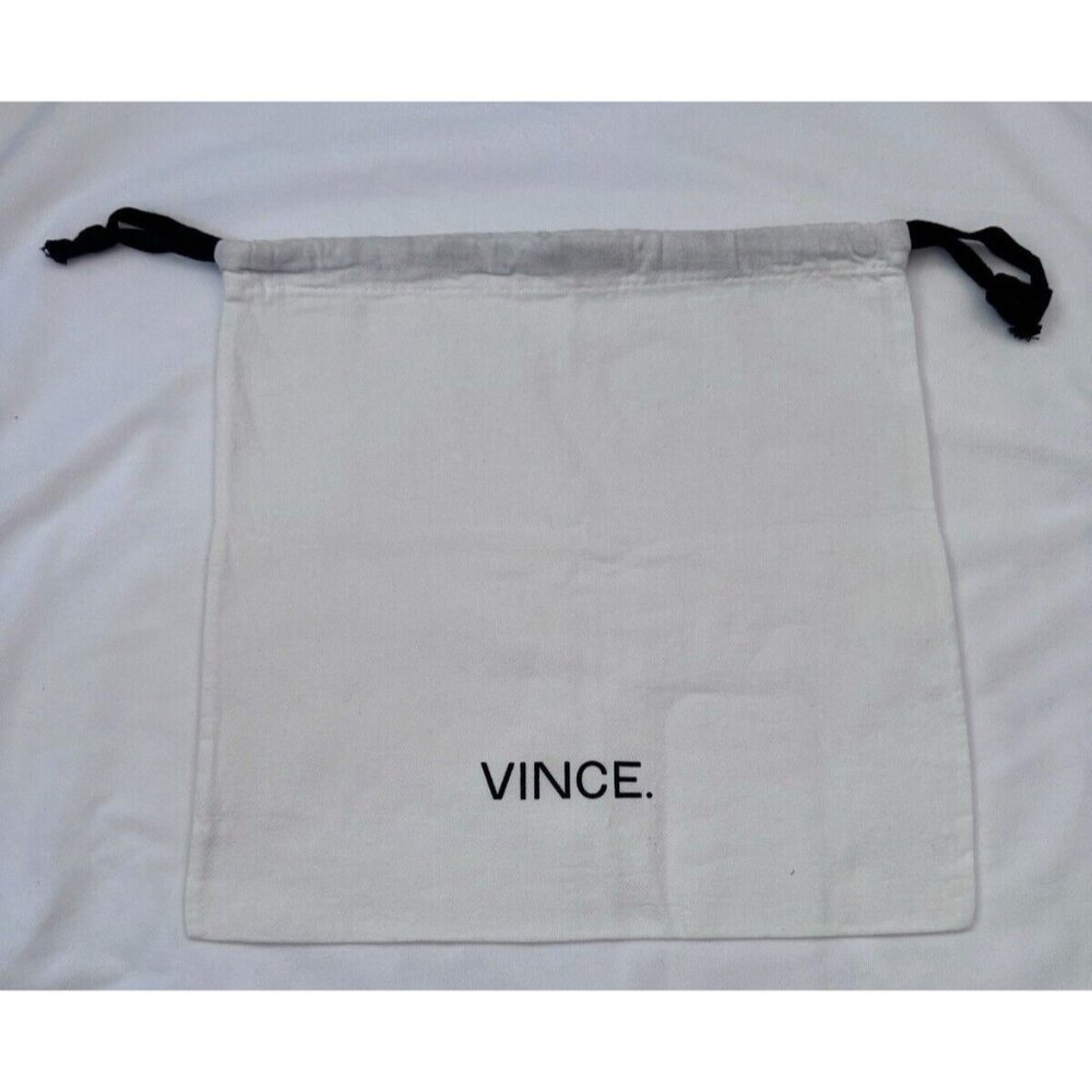 Vince Dust Bag Storage Cover Drawstring White 14" x 14"